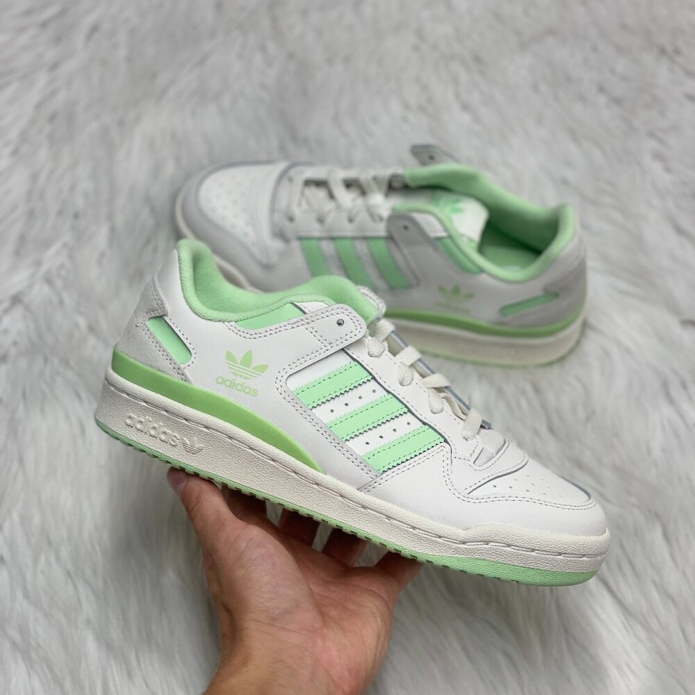 adidas Women's White and Mint Green Athletic Shoes